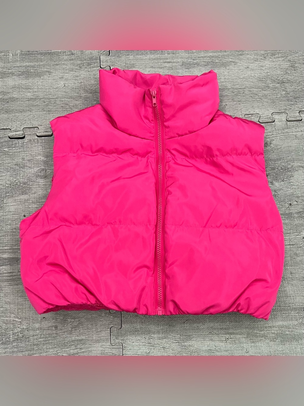 SHEIN EZwear Women’s XS Pink Puffer Vest Padded Full Zip Sleeveless